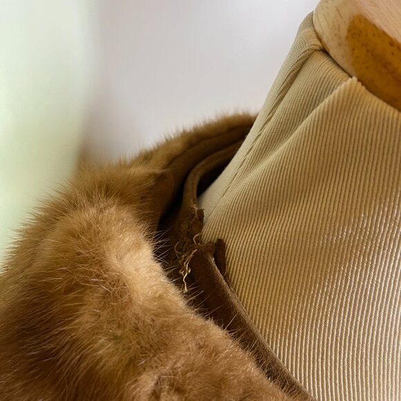 Vintage 60s Jacqueline's Feminine Apparel Memphis Nubuck Leather Coat Fur Collar - Picture 8 of 16